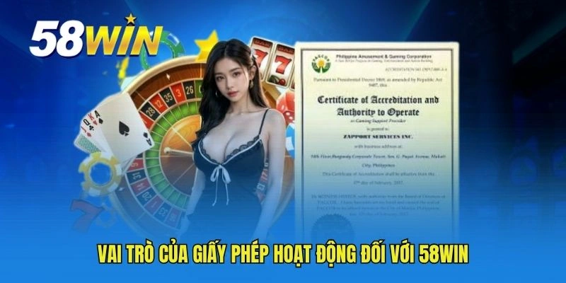 Vai trò của giấy phép hoạt động đối với 58WIN